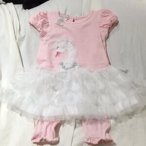 Bin blue 24m swan puff sleeve tulle sparkle worn 1